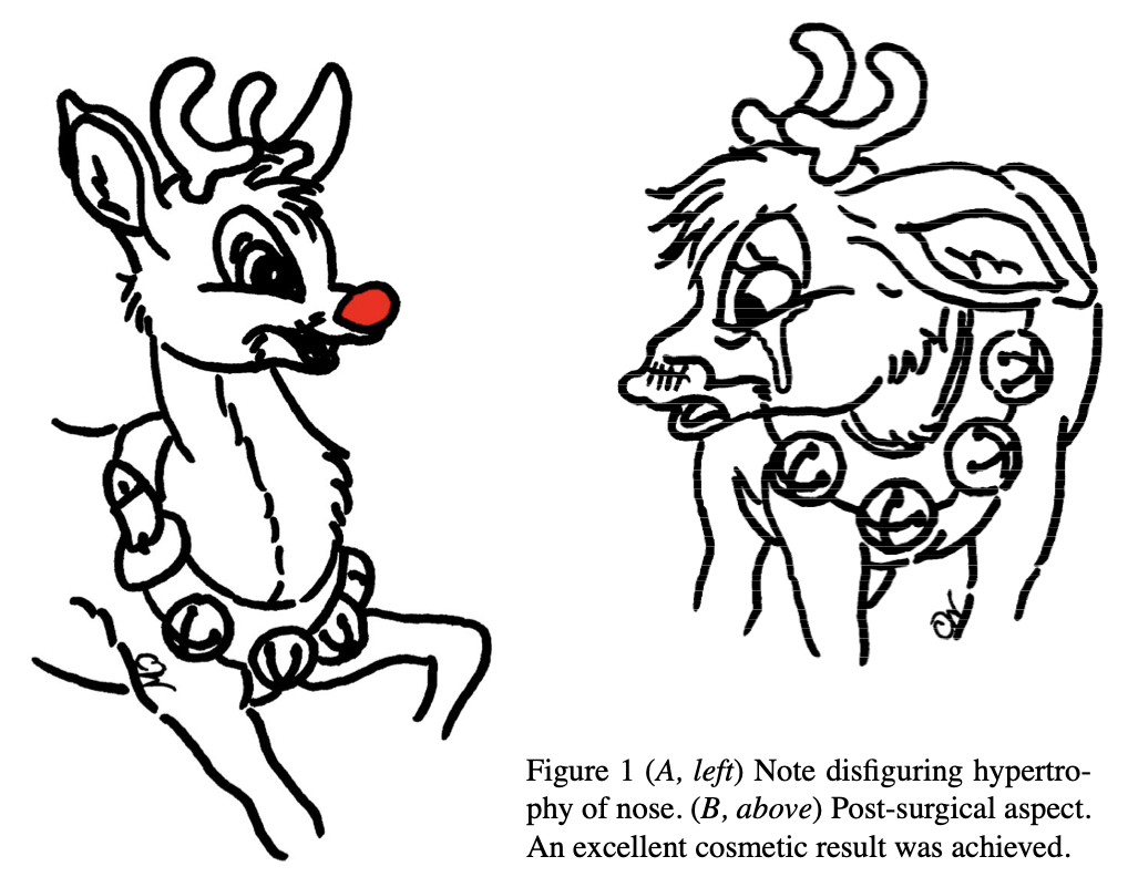 disfigured rudolph the red-nosed reindeer